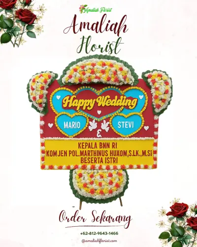 Karangan Papan Bunga Pernikahan di Bestala